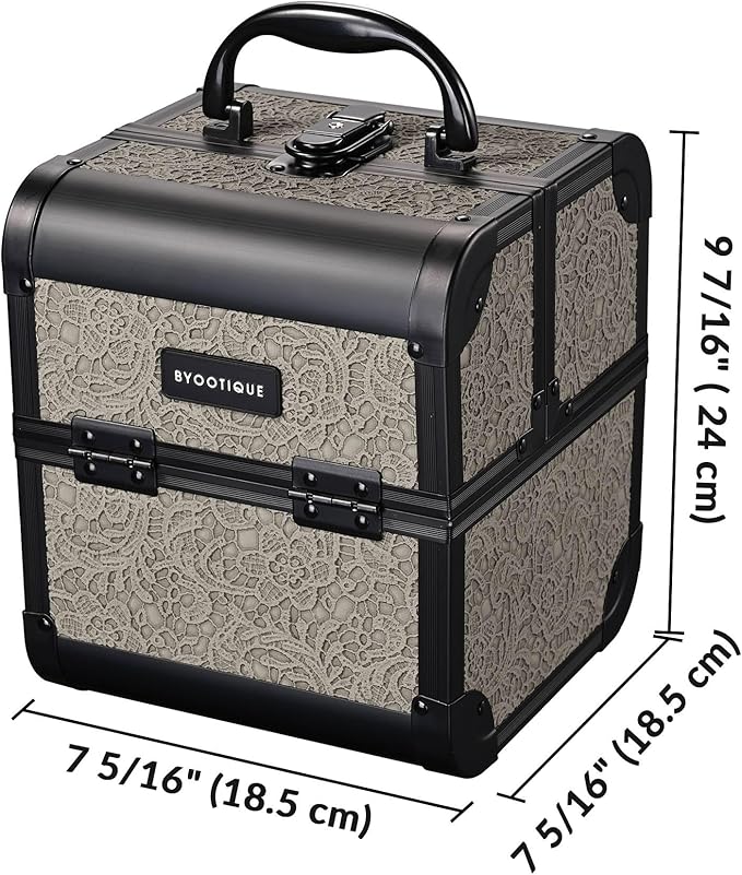 BYOOTIQUE Rolling Makeup Cases Organizer Nail Tech Storage Cart Hairdressing Brush Bags False Eyelash Storage for Beauty Salon Traveling Beautician Manicurist Hairstylist,Rococo GainsBoro