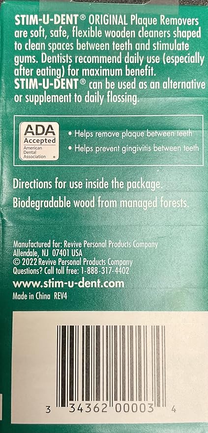 Stim-u-dent Plaque Removers Mint 25 Ea (4 Pack)