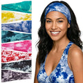 obeoby Tie Dye Headbands, 8Pcs Boho Hairbands Hippie Gifts for Women Fashion Workout Headbands for Yoga Work Athletes Running Enthusiasts