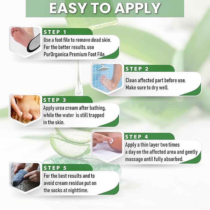 Urea 40% Foot Cream - Made in USA - Corn, Callus and Dead Skin Remover - Moisturizer & Rehydrater - For Thick, Cracked, Rough, Dead & Dry Skin - For Feet, Elbows and Hands - Pack of 2