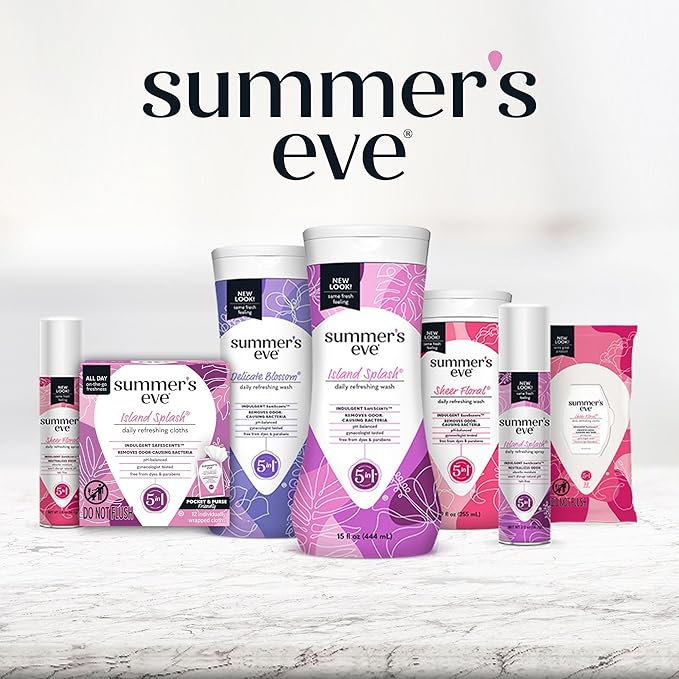 Summer's Eve Blissful Escape Daily Refreshing Feminine Wipes, Removes Odor, pH Balanced, 12 Count, 3 Pack