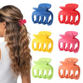 6 Pcs Hair Clips Small Claw Clips for Thin Hair Medium Matte Non-slip Hair Accessories for Women and Girls (Dopamine)