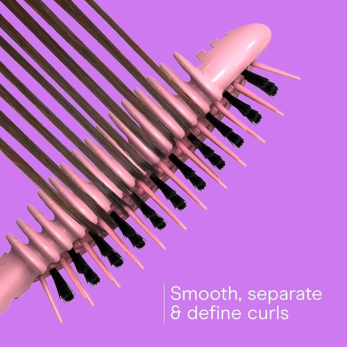 Conair Curl Define Pro Hair Brush for Curly Hair, For Longer Hair with Tight Curls, Dual Vents with Continuous Grooves, Mixed Bristles for Frizz-Free Detangling, Smoothing, and Curl Definition