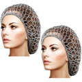 Waydress 2 Pieces Mesh Hair Net Rayon Knit Snood Women Crocheted Sleep Cap (Gray)