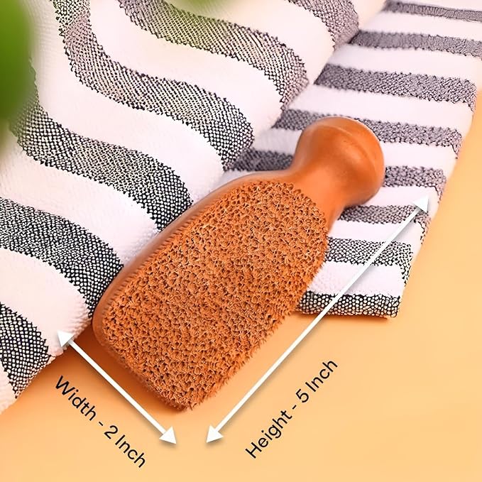 Pumice Stone for Feet - 2-Sided Terra Cotta Foot Scrubber, Professional Exfoliating Clay Stone for Feet Hands Body Care - Pumice Stone for Feet Callus Remover, Brown (Pack of 2)