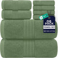 DAN RIVER 8 PC Luxury Bath Towels for Bathroom, 2 Bath, 2 Hand, and 4 Wash Cloths, 600 GSM 100% Ring Spun Cotton Towel Set, Highly Absorbent, Gym, Hotel, and Spa, Sage Green