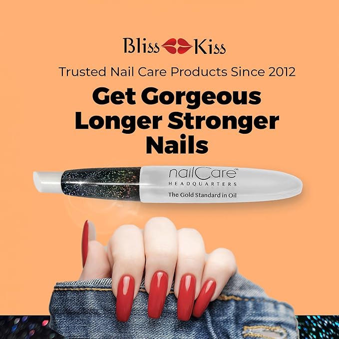 Nail Care Headquarters Refillable Holographic Cuticle Oil Pen for Nails - Empty Holo Squeeze Nail Oil Pen with brush by Bliss Kiss | 1 Pen