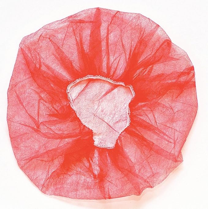 21" Disposable Bouffant Caps | CASE of 1000, RED | Hairnets, Non-Woven, Non-Pleated Head Hair Covers | for Medical, Labs, Nurse, Tattoo, Food Service, Hospital, Cooking - Size 21" Red