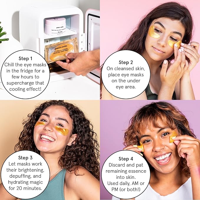 grace & stella Award Winning Under Eye Mask Reduce Dark Circles, Puffy Eyes, Undereye Bags, Wrinkles, Gel Under Eye Patches, Get Well Gifts for Women - Vegan Eye mask (24 Pairs, Blue)