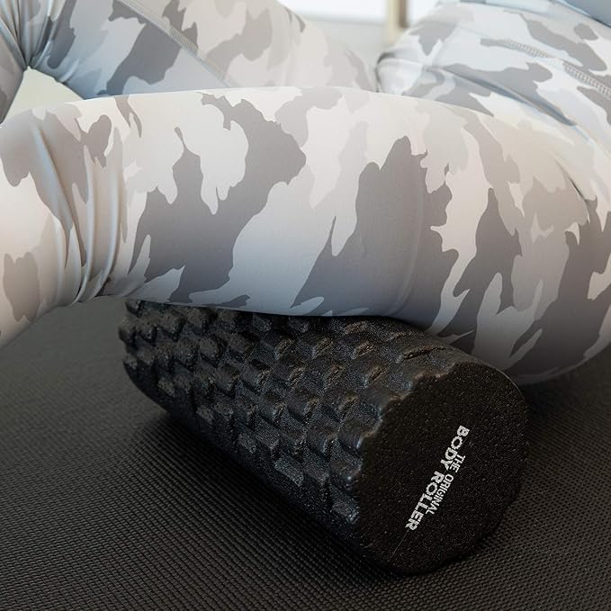 High Density Foam Roller Massager for Deep Tissue Massage of The Back and Leg Muscles - Self Myofascial Release of Painful Trigger Point Muscle Adhesions - 13" Black