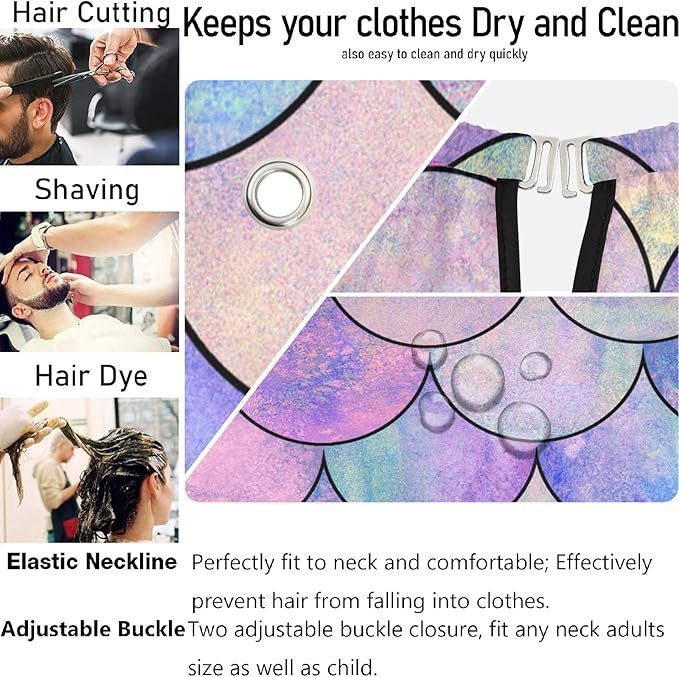 visesunny Professional Barber Cape Polyester Hair Cutting Salon Cape Apron Anti-Static Beard Bib Grooming Apron