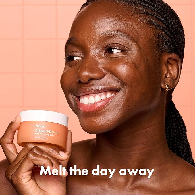 HERO COSMETICS Dissolve Away Daily Cleansing Balm, Helps Remove Makeup and Grime, Won’t Clog Pores, Suitable for Sensitive and Acne-Prone Skin (2.2 fl oz)