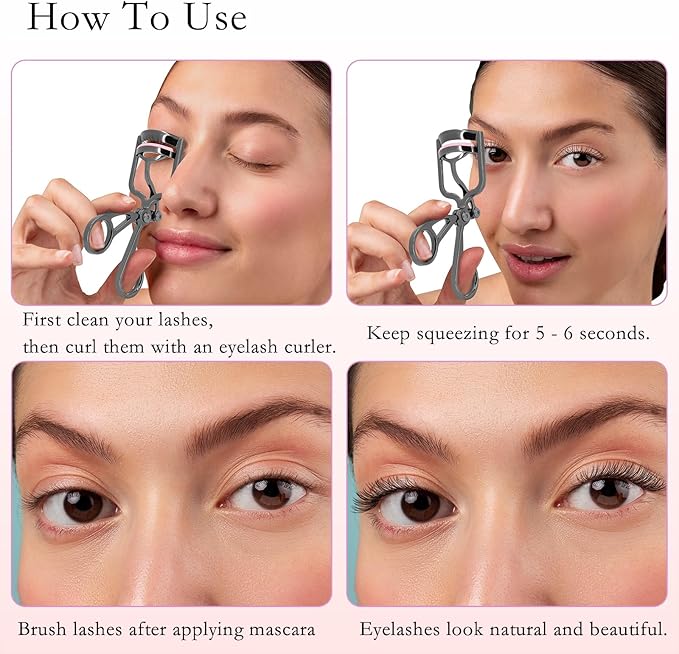 Luxurious Eyelash Curler, Professional Eyelash Curlers Long Lasting Lash Curl Eye Opening Voluminous Lashes Curler Heavy Duty, Zinc Alloy (Black)