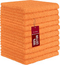 DecorRack 10 Pack 100% Cotton Wash Cloth, Luxurious Soft, 12 x 12 inch Ultra Absorbent, Machine Washable Washcloths, Apricot (10 Pack)