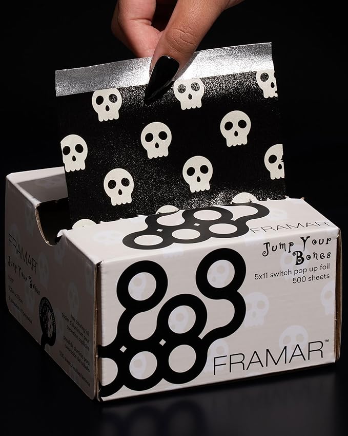 FRAMAR Bones Hair Foils For Highlighting - Pop Up Hair Foil For Hair Highlighting, Highlight Foils For Hair, Aluminum Foil Sheets, Salon Foils For Hair Stylist, Non Slip 500 Pop Up Foil Sheets