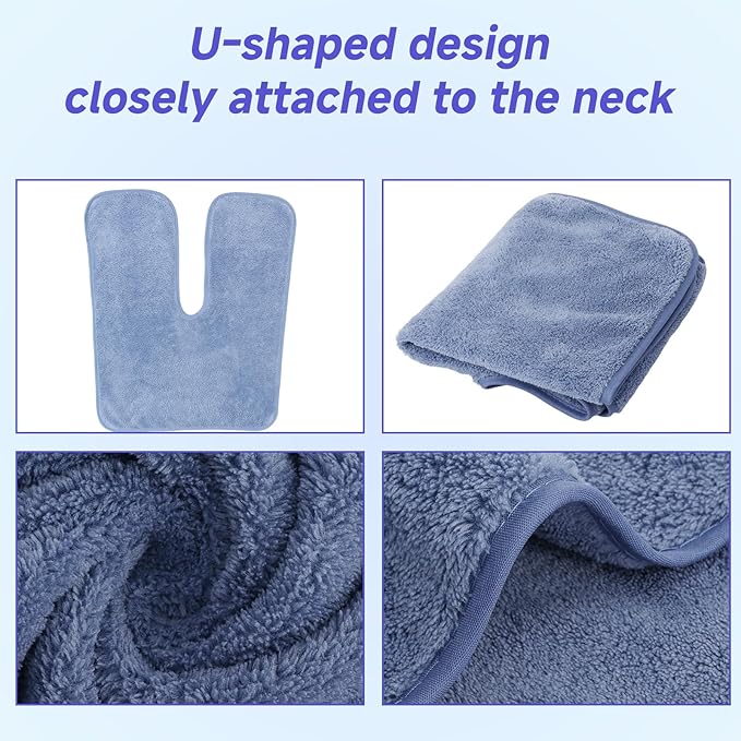 3Pcs Facial Towels for Estheticians, Soft Absorbent Microfiber Soft Spa Towel for Skincare, Massage U Shaped Spa Towel(Blue,3Pcs)