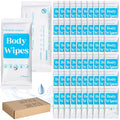 300 Pcs 60 Pack Body Wipes for Adults Bathing No Rinse Individually Wrapped Shower Wipes Washcloth with Aloe Cleansing Body Wash Cloths Disposable Bulk Deodorant Homeless(White Background)