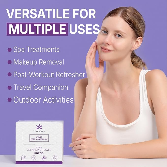 Disposable Face Towels, 10" x 12", Ultra Thick Face Towelettes for Sensitive Skin, Extra Soft Makeup Remover Dry Wipes, 600 Count