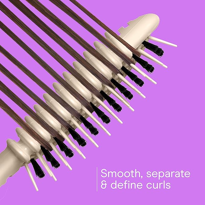 Conair Curl Define Pro Hair Brush for Curly Hair, Dual-Vent Design with Continuous Grooves, Mixed Bristles for Frizz-Free Detangling, Smoothing, and Curl Definition