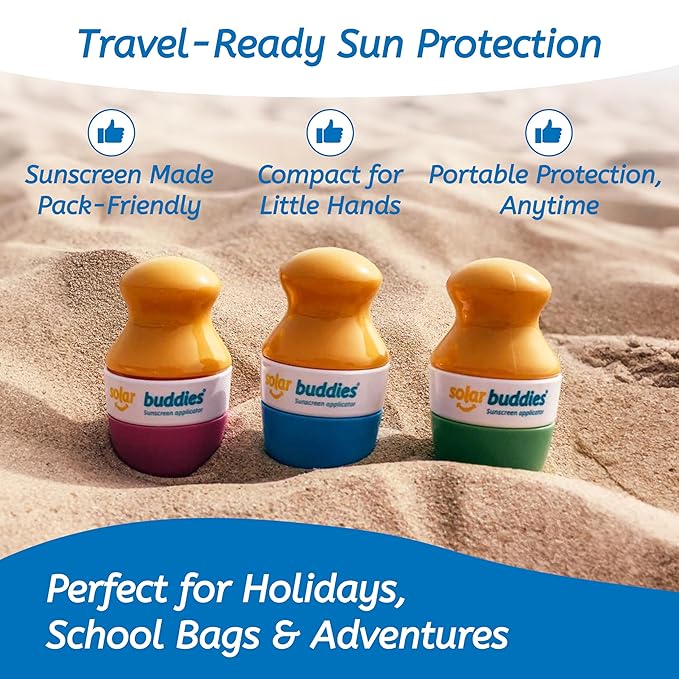 Solar Buddies Sunscreen Applicator - Galaxy Single - Refillable Roll on Sponge Sunscreen, Suncream & Lotion Applicator For Kids, Adults & Families - Holds 3.4fl oz, Perfect Size for Travel
