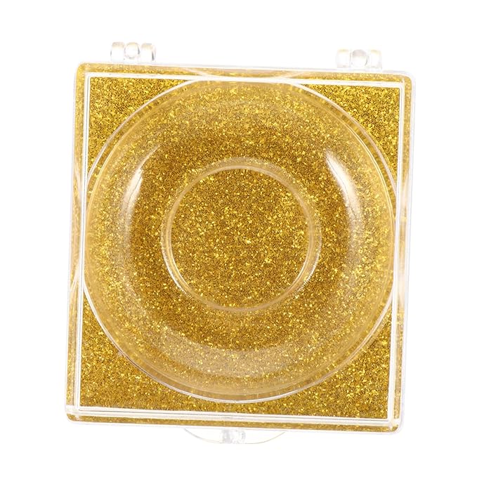 6pcs Glitter Square Eyelash Packaging Boxes Transparent Lash Storage Cases with Shiny Bottom Cards Lightweight Holders for Easy Eyelash Organization and Display