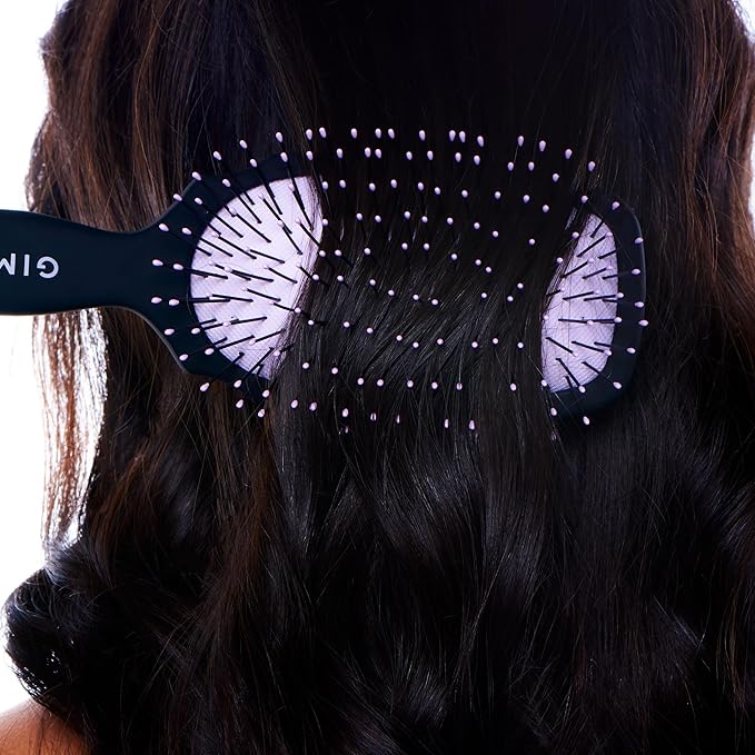 Gimme Beauty Detangling Brush - Curved Paddle Brush for Breakage-Free Detangling - Anti-Static & Frizz - Soft Glide with Ball-Tipped Bristles - Heat-Resistant Styling Tool - Thick Hair