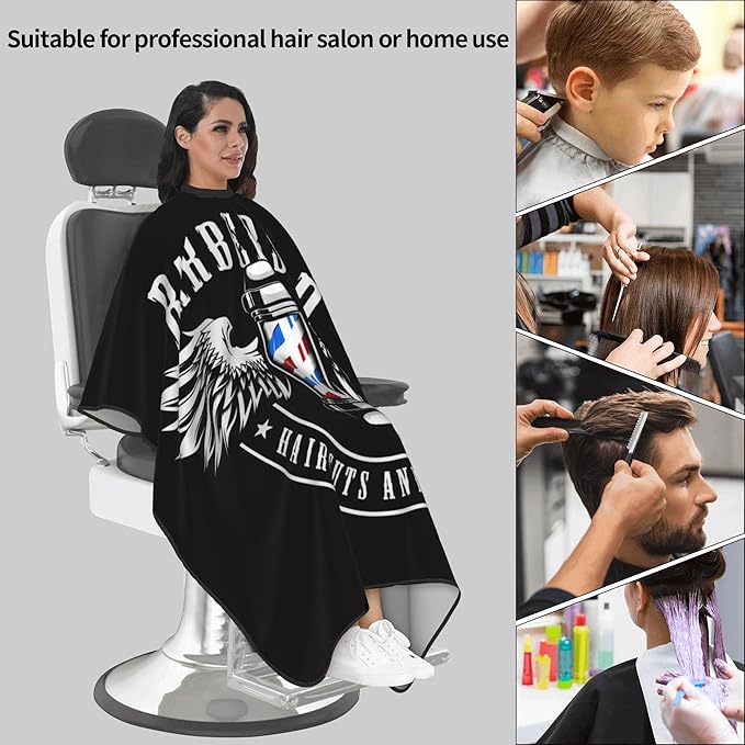 Adult Barber Cape, Professional Salon Haircut Capes, Haircut Kit Hairdressing Apron for Home Salon Barbershop