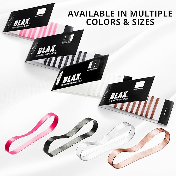 Blax Brown Hair Elastics - Snag-Free Seamless Hair Ties, No-Damage Hair Rubber Bands, 4mm, 8 Count