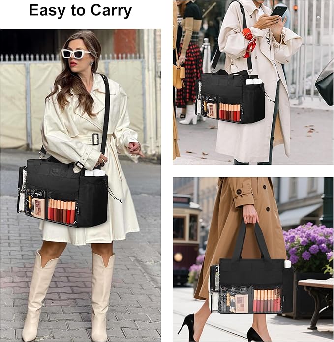 TANTO Extra Large Makeup Bag, Makeup Artist Kit Bag with Divider Professional Cosmetic Bag Organizer Hair Stylist Organizer Bag Mobile Pro Makeup Storage Case Duffle Tote Bag for Makeup Beauty Lover