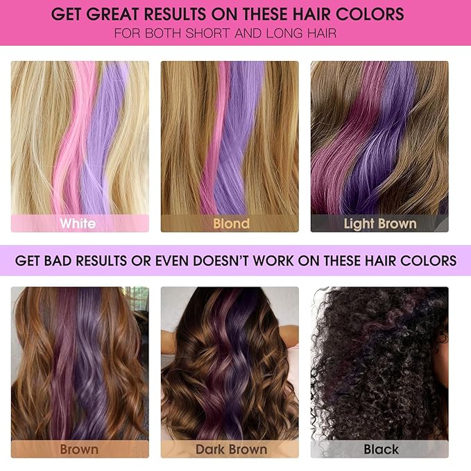MSDADA Hair Chalk for Girls Kids-New Hair Chalk Comb Temporary Bright Washable Hair Color Dye-4 5 6 7 8 9 10 Year Old Girl Gifts Toys for Christmas,Halloween Cosplay Birthday-5 Pcs Pink+5 Pcs Purple