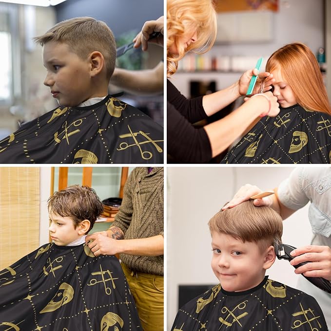 Professional Hair Cutting Cape with Neck Duster Brush, Waterproof Salon Barber Cape with Snaps, Barber Accessories