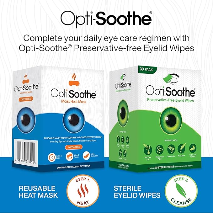 Opti-Soothe Moist Heat Mask - Reusable Eye Mask for Soothing Dry Eye and Restoring Moisture to Eyes