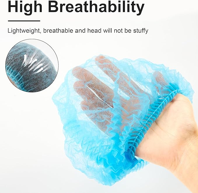TaShow 120 Pcs Disposable Bouffant Caps, 21 Inches Hair Nets for Women and Men, Polypropylene Non-Woven Hair Nets