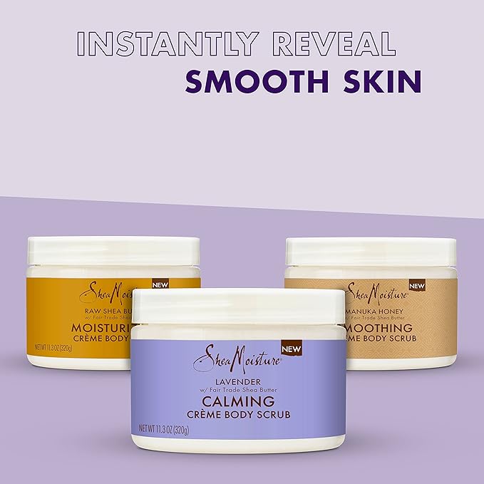 SheaMoisture Creme Body Scrub Lavender Calming Skin Care with Fair Trade Shea Butter 11.3 oz