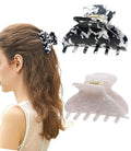 2 Pcs Small Medium Hair Claw Clips for Women Tortoise Shell Claw Hair Clips for Thin Fine Medium Thick Hair