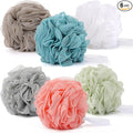 BTYMS 75g/Pc Large Loofah Bath Sponge, XL Exfoliating Puffs Shower Scrunchies Mesh Pouf for Body - Pack of 6