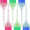 6 Pieces Hair Color Brush Set with Glitter Handles for Highlighting, Tint and Coloring Hair Sections Multicolor Glitter Dye Brush Salon Home Dyeing Coloring DIY, 3 Colors