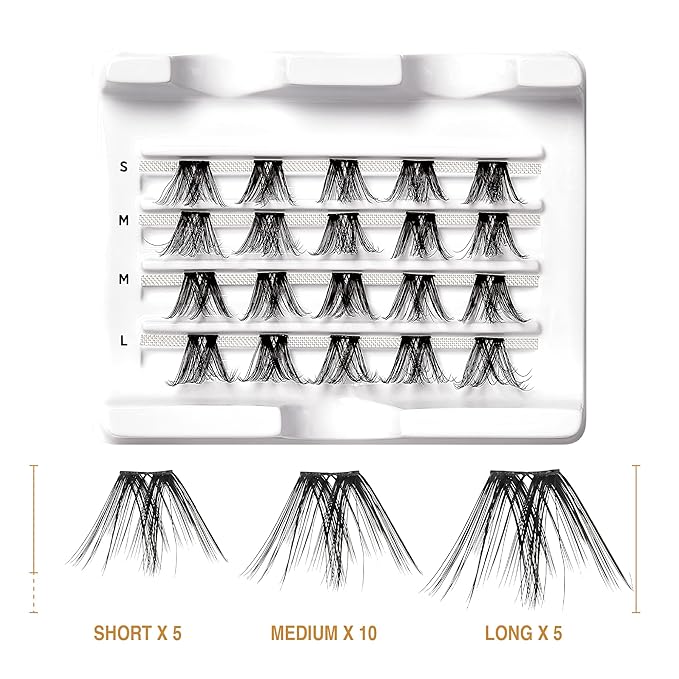 i•ENVY Extended False Eyelashes Faux Mink Featherlight Reusable Artificial Eyelashes Multipack Lash Clusters