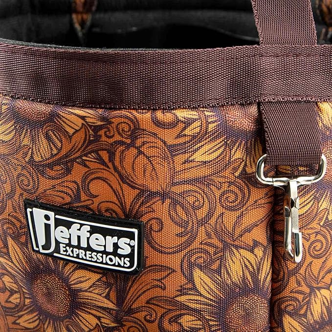 Jeffers Expression Grooming Tote Caddy – Portable Animal Care Organizer for Horses, Dogs, Cats, Livestock, Barn, Trailer, Stable - Brushes, Clippers, Towels, Spray Bottle, Tools - Bloomin Toolin