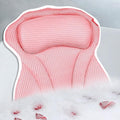 Bath Pillow, Bath Pillows for Tub Neck and Back Support, Bathtub Pillows for Head and Neck with 6 Strong Non-Slip Suction Cups, 4D Air Mesh, Bath Accessories Spa Gifts for Women(Pink)