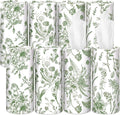Zonon 8 Pcs Car Tissues Holder Sage Green Floral Round Box with Facial Tissue Bulk Flower Car Tissues Cylinder with 50 Sheets Face Towel Fit for Fall Cube Box Vintage Round Tubes Cup Holder Container