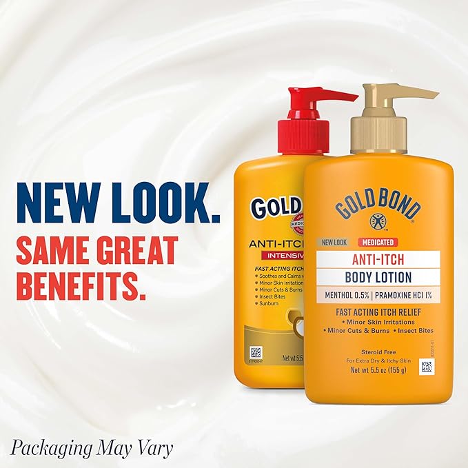 Gold Bond Medicated Anti-Itch Body Lotion, 5.5 oz., Steroid Free, Fast Acting Itch Relief