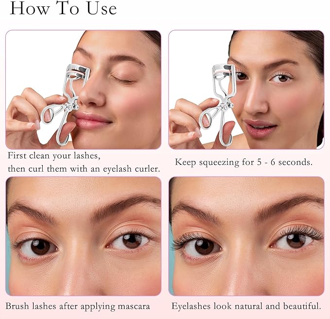 Luxurious Eyelash Curler, Professional Eyelash Curlers Long Lasting Lash Curl Eye Opening Voluminous Lashes Curler Heavy Duty, Zinc Alloy (Silver)
