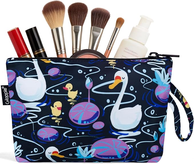 Gloppie Makeup Bag Cute Sunscreen Bag Travel Cosmetic Bag Must Have Purse Essentials Swans