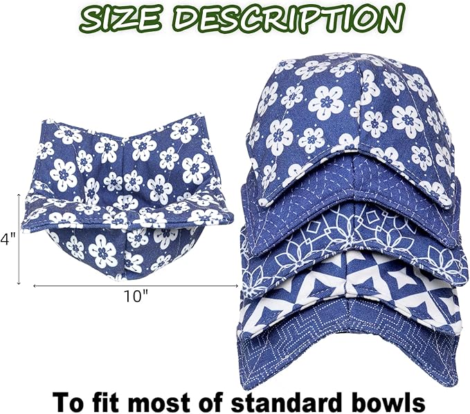 Cotton Microwavable Bowl Cozy, Microwave-Safe Hot Bowl Holders, Soup bowl Cozy Hot Pads (Blue Series)