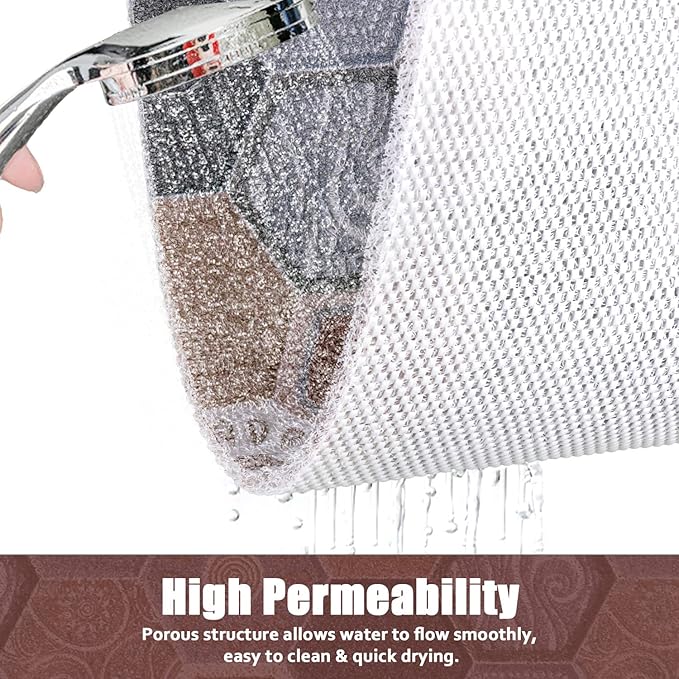 Shower Mat Bathtub Mat Non-Slip - 36x36 Inch, Soft Comfort Bath Mat with Drainage Holes, PVC Loofah Massage Bathmat for Shower, Tub, Bathroom, Wet Areas, Quick Drying