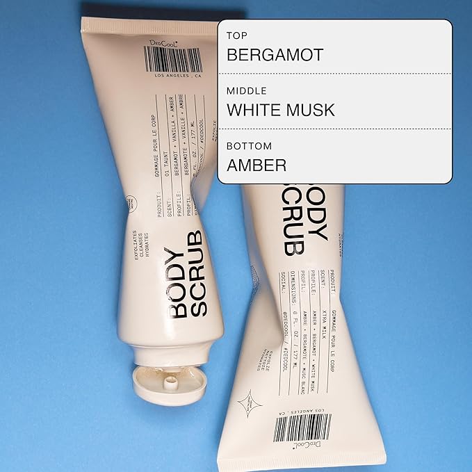 DedCool Body Scrub | Xtra Milk | Rice Powder, Kakadu Plum & Coconut Oil | Gentle Exfoliating Formula | Full Size