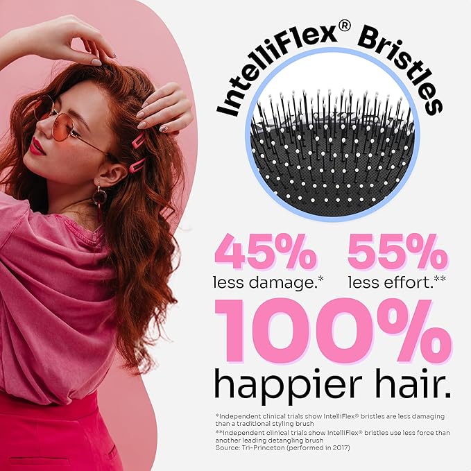 Wet Brush Original Detangling Hair Brush, Hipster Doodle - Ultra-Soft IntelliFlex Bristles - Detangler Brush Glide Through Tangles With Ease For All Hair Types - For Women, Men, Wet & Dry Hair
