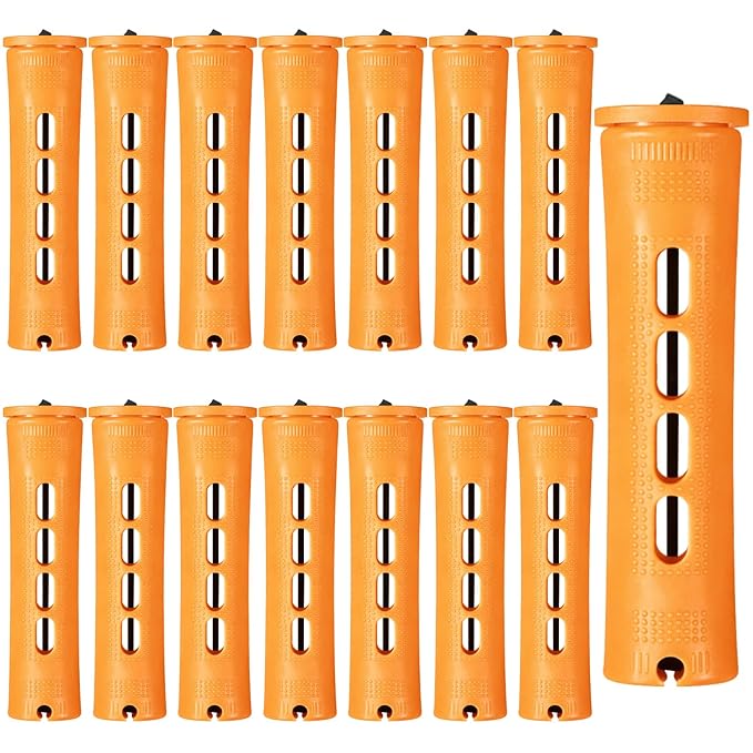 60 Pcs Perm Rods for Long Hair, Cold Wave Perm Rods Set for Women's Long & Short Plastic Curling Rollers for Hair Curling and DIY Hairdressing Styling Tool（0.86 x 3.22 inches）