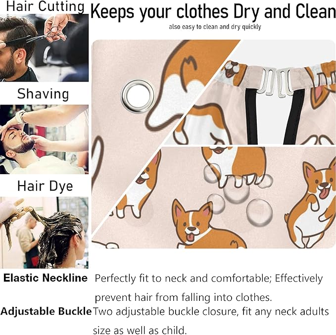 visesunny Professional Barber Cape Polyester Hair Cutting Salon Cape Apron Anti-Static Beard Bib Grooming Apron